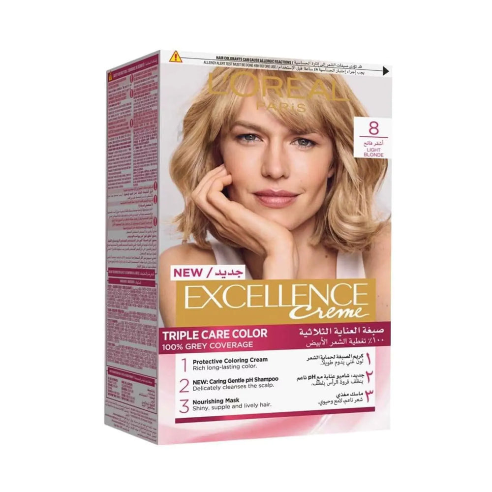 L'Oreal Paris Excellence Crème Triple Care Color 8 Light Blonde Loreal Paris
