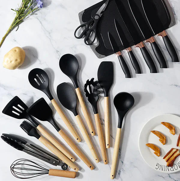 Silicone Cookware Spoon Sets - 19pcs Cosmia.pk