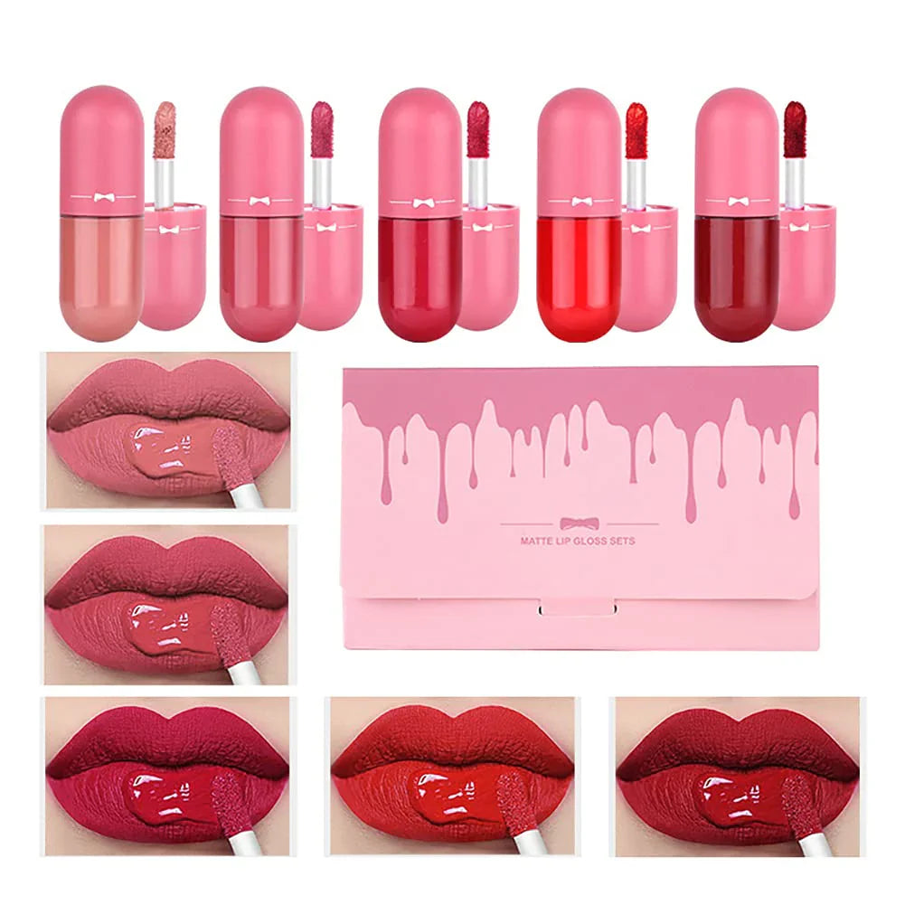Gegemoon Mini Matte Lip Gloss 5pcs Set Gegemoon