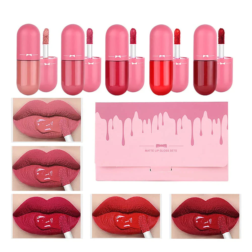 Gegemoon Mini Matte Lip Gloss 5pcs Set Gegemoon