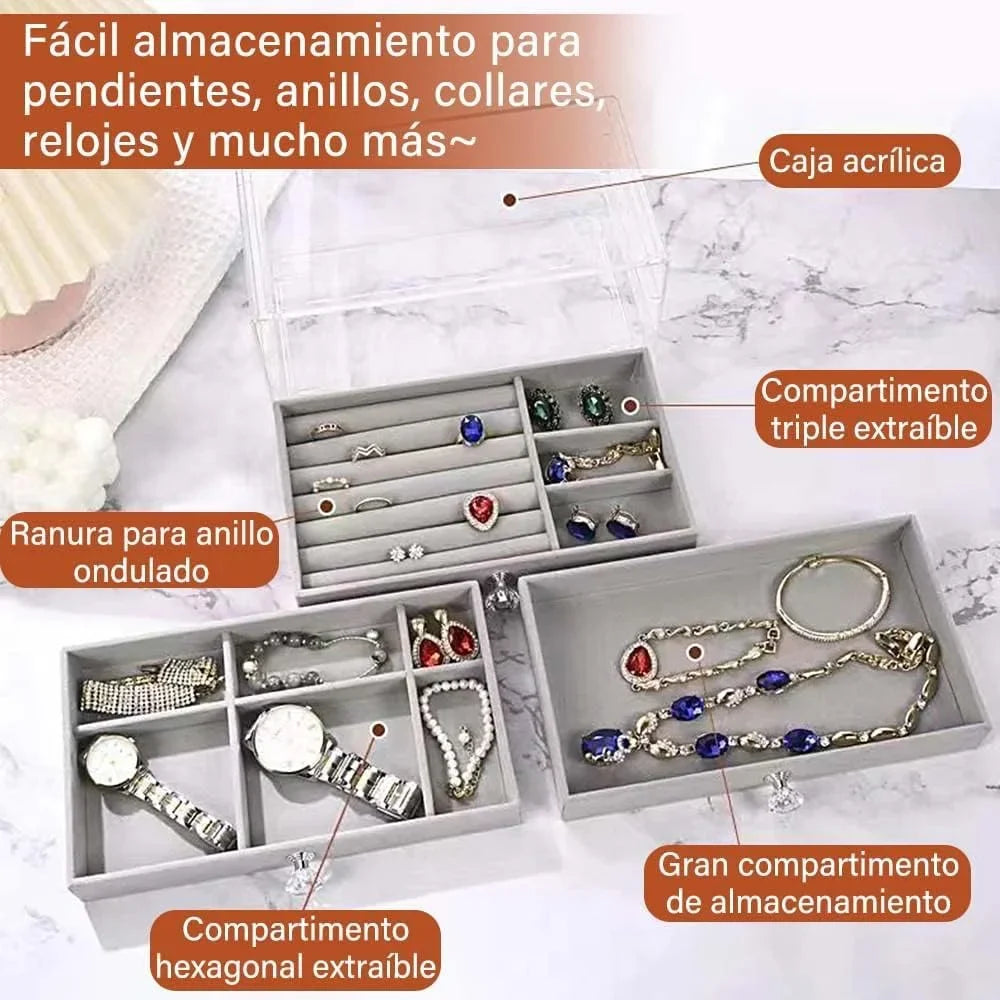 Acrylic Jewelry Organizer With 3 Drawers Cosmia