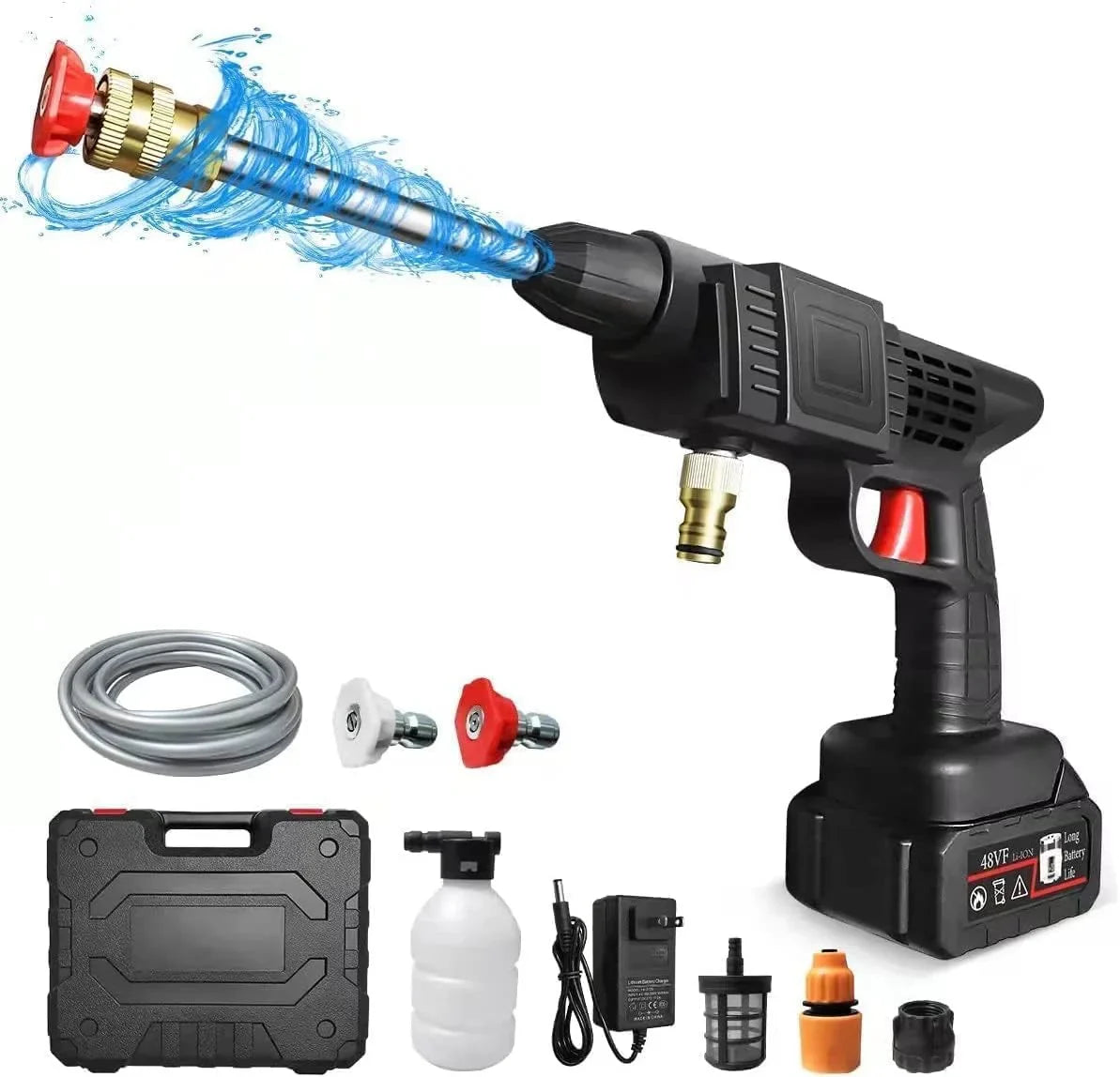 Automatic Cordless Car Wash Spray Gun – 48V High Pressure Wireless Cosmia.pk