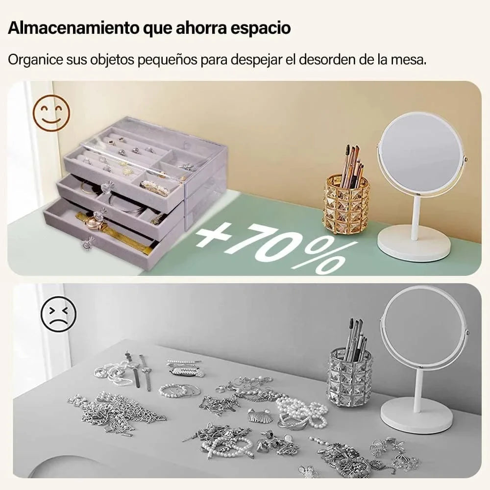 Acrylic Jewelry Organizer With 3 Drawers Cosmia