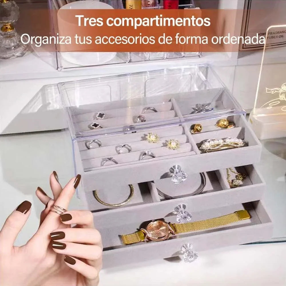 Acrylic Jewelry Organizer With 3 Drawers Cosmia