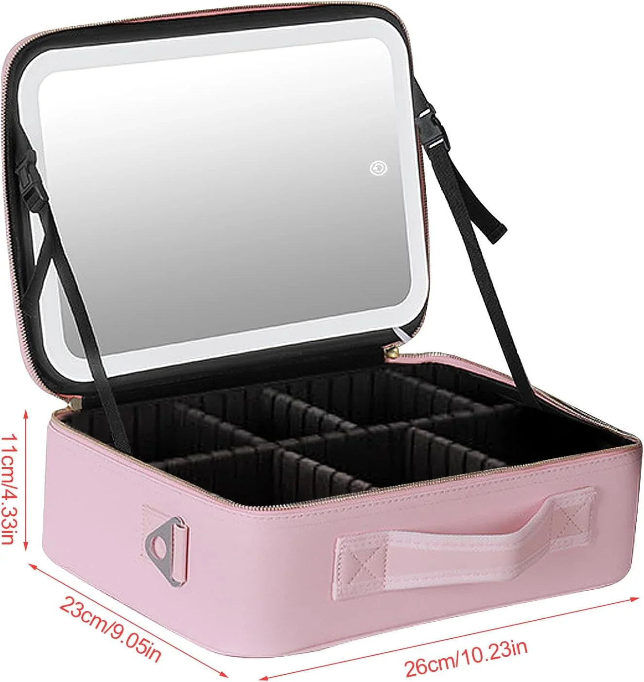 portable Makeup Bag with Adjustable Dividers, Waterproof PU Leather Cosmia.pk