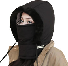 Women Balaclava Thick Plush Lined Warm Winter Fleece Hat with Neck Cosmia.pk
