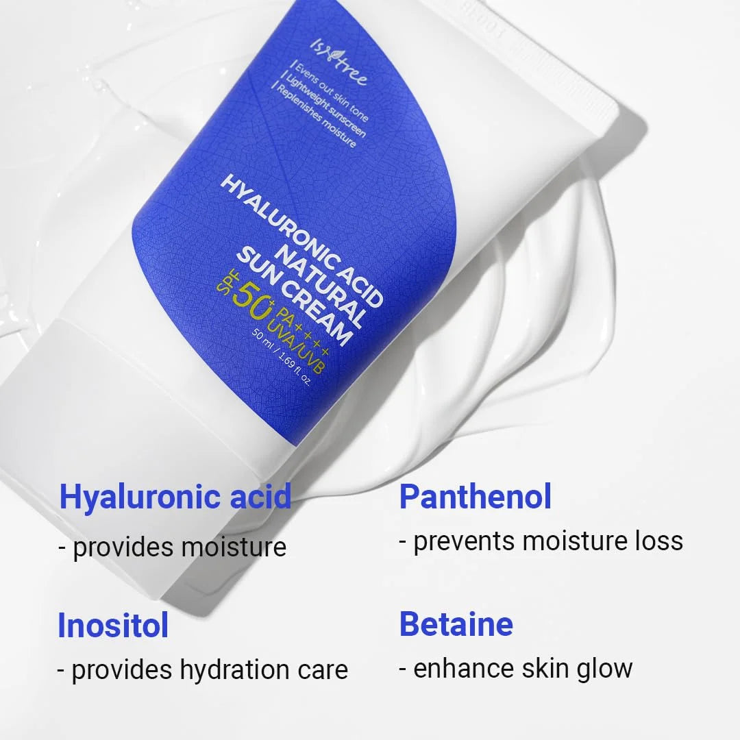Isntree - Hyaluronic Acid Natural Sun Cream SPF50+ PA++++ 50ml - MADE Isntree