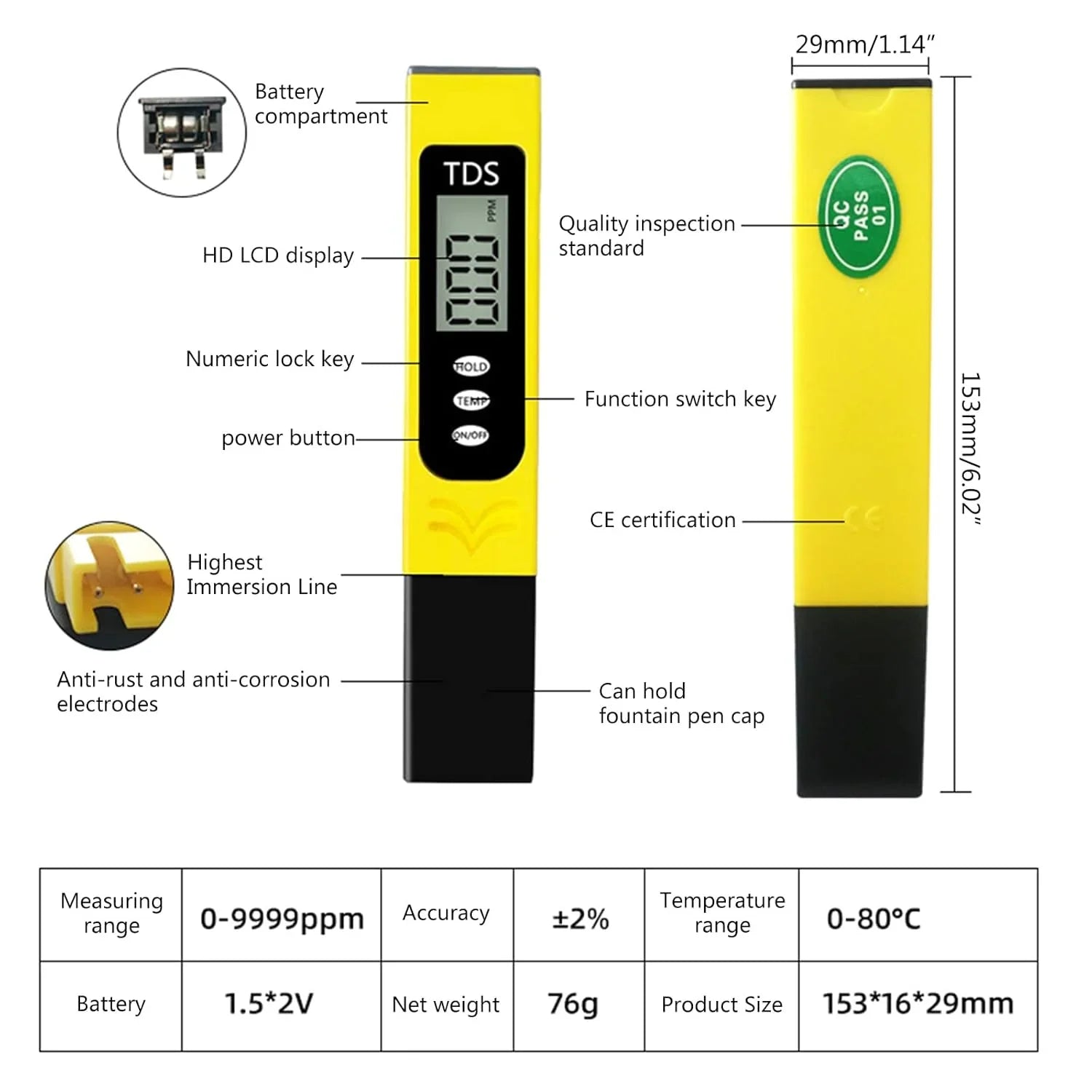 TDS Meter Digital LCD Pen Tester Cosmia.pk