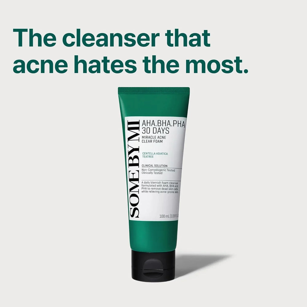 Some By Mi - AHA BHA PHA 30 Days Miracle Acne Clear Foam 100ml (Made in Korea) Some By Mi