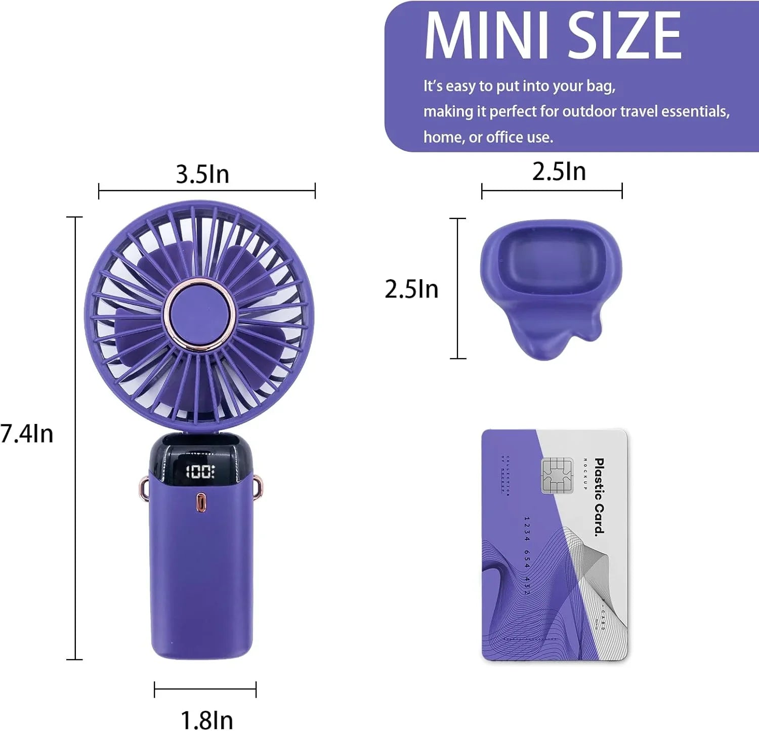 Portable Handheld Personal Rechargeable Fan LED Digital Display Cosmia.pk