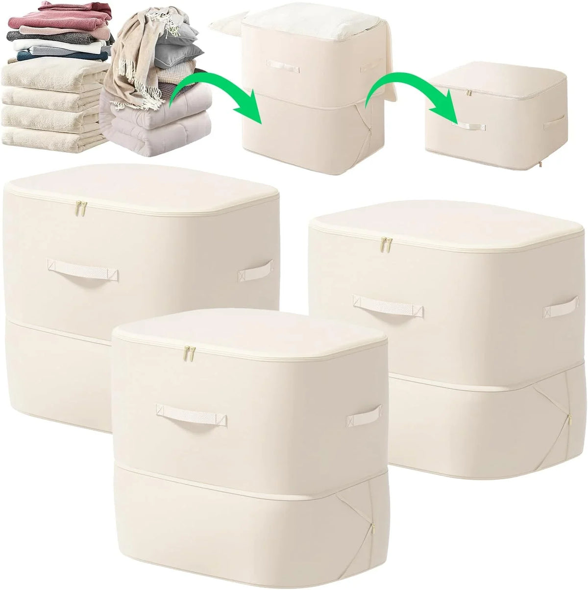 Self-Compressing Storage Bag Portable Organizer for Clothes Blankets Cosmia.pk