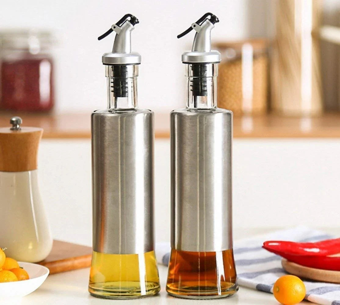 Stainless Steel Glass Oil Dispenser Bottle Cosmia.pk