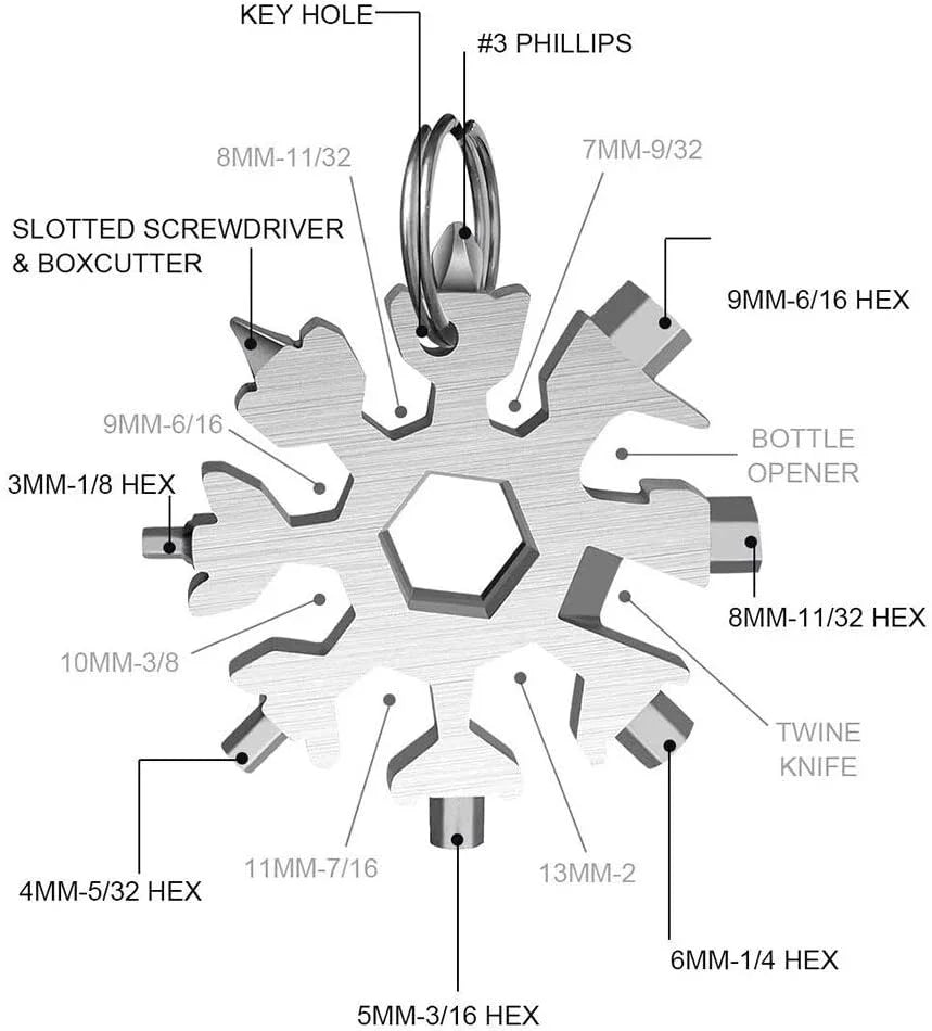 18-in-1 Snowflake Stainless Steel Screw Driver Multi-Tool Cosmia.pk