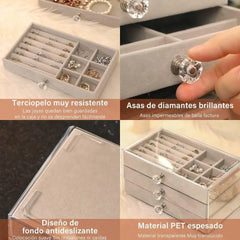 Acrylic Jewelry Organizer With 3 Drawers Cosmia