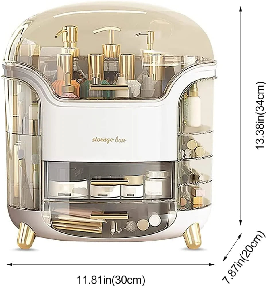 Luxury Desktop Cosmetic Organizer, Dustproof and Waterproof Makeup Vanity Cosmia