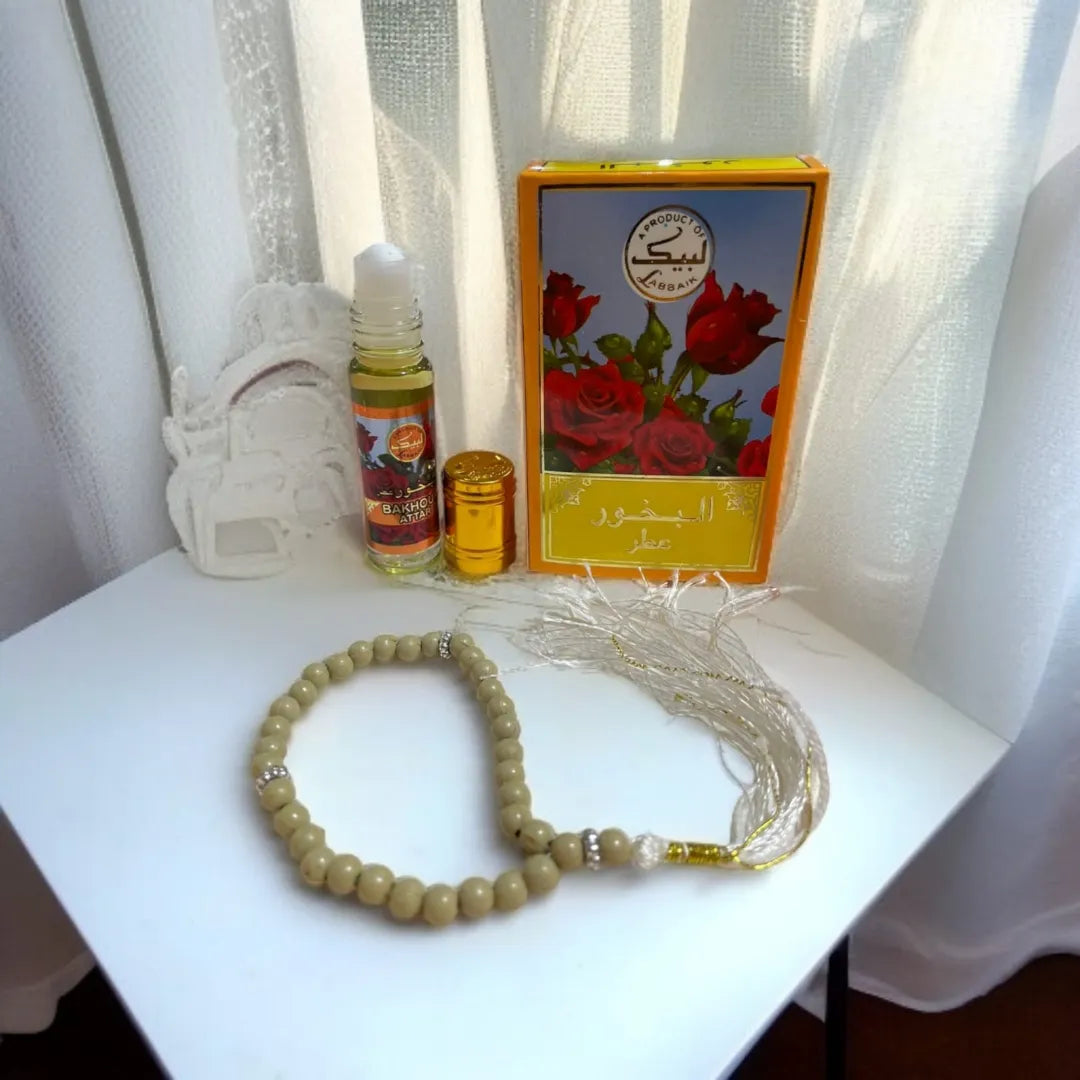 Labbaik  Bakhoor Attar With Tasbeeh Alcohol-Free Fragrance - 6ml Cosmia