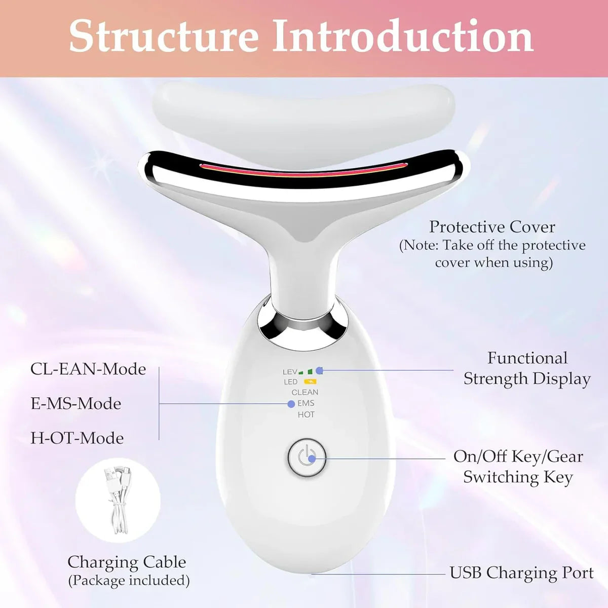 Anti-Aging Neck & Face Massager | Intense Pulsed Light Wrinkle Cosmia.pk