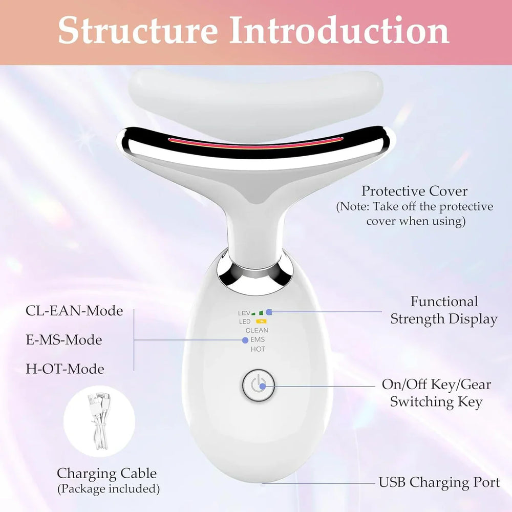Anti-Aging Neck & Face Massager | Intense Pulsed Light Wrinkle Cosmia.pk