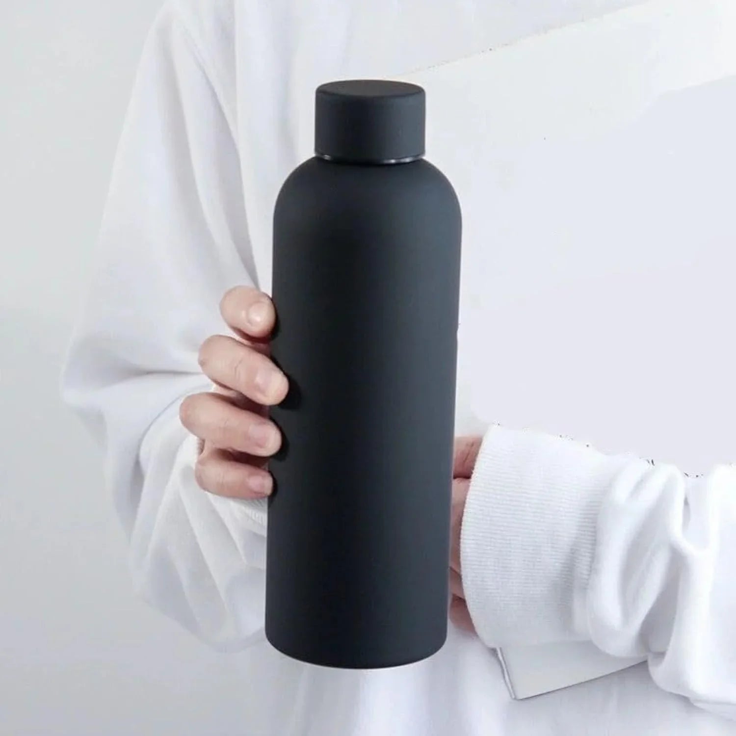Generic Black Stainless Steel Vacuum Insulated Water Bottl - 500ml Cosmia.pk