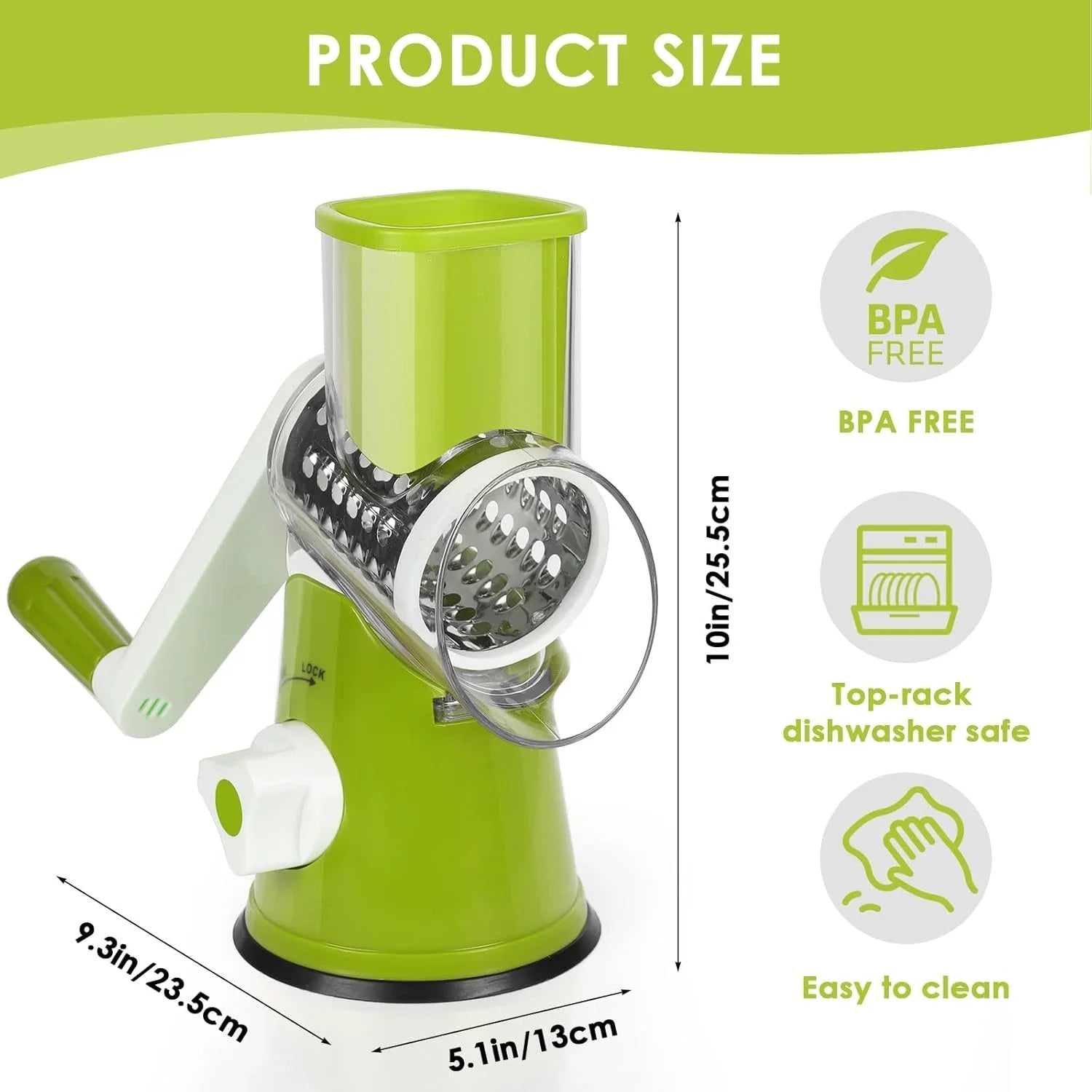 3-in-1 Vegetable Cutter – Multifunctional Rotary Drum Slicer Cosmia.pk