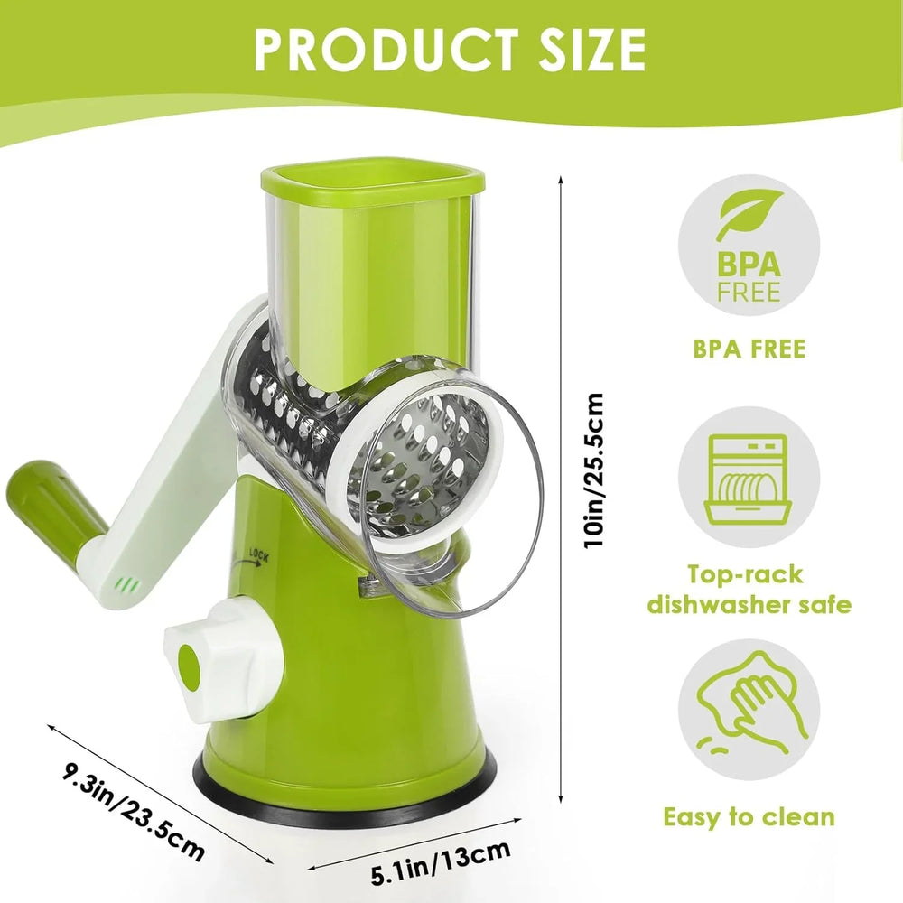 3-in-1 Vegetable Cutter – Multifunctional Rotary Drum Slicer Cosmia.pk
