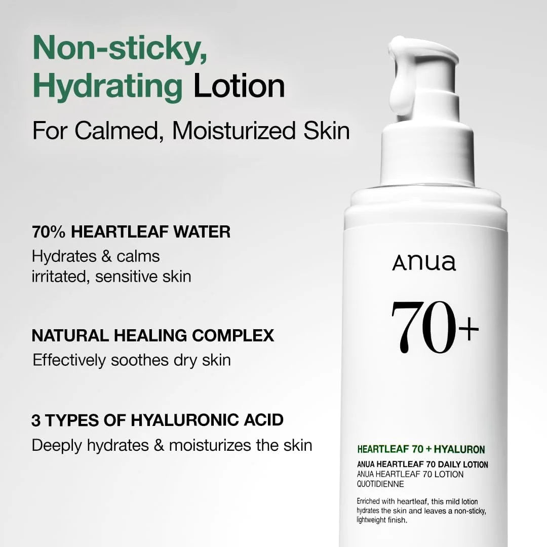 ANUA Heartleaf Daily Lotion, Face Moisturizer with Hyaluronic Acid ANUA
