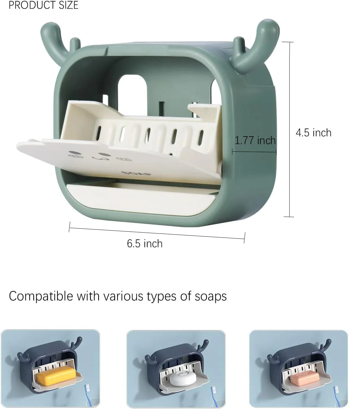 Cartoon Wall Mounted Soap Holder with Drain Drawer Cosmia.pk
