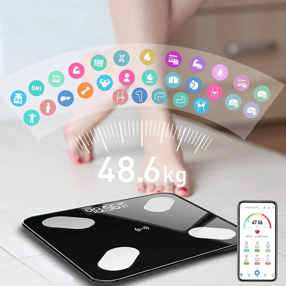 Bluetooth Smart Scale Digital Weight Scale Highly Accurate Body Weight Cosmia.pk
