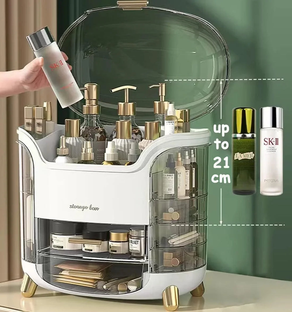 Luxury Desktop Cosmetic Organizer, Dustproof and Waterproof Makeup Vanity Cosmia