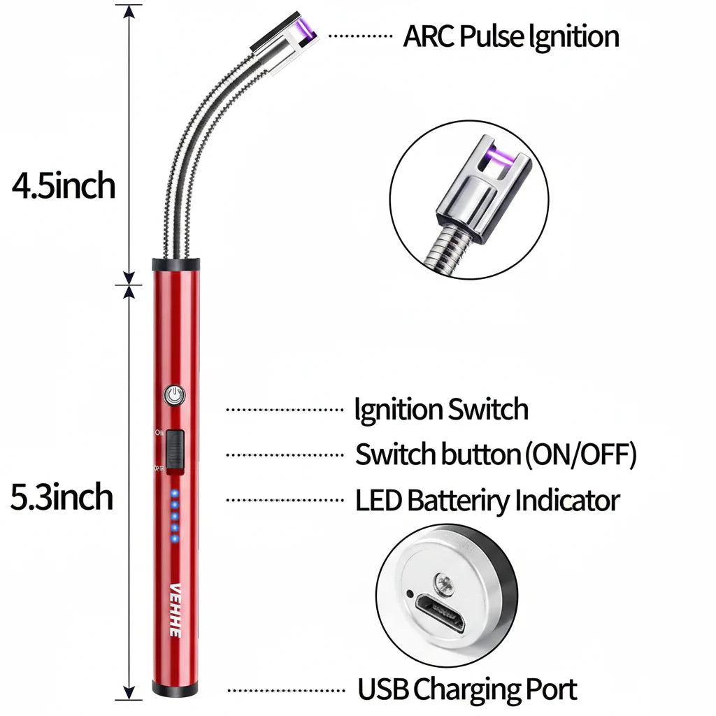 Rechargeable Candle Lighter Camping Lighters with Safety Switch Cosmia.pk