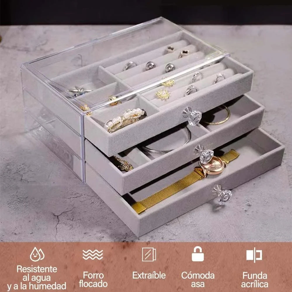 Acrylic Jewelry Organizer With 3 Drawers Cosmia