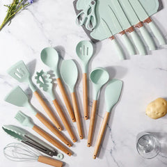 Silicone Cookware Spoon Sets - 19pcs Cosmia.pk