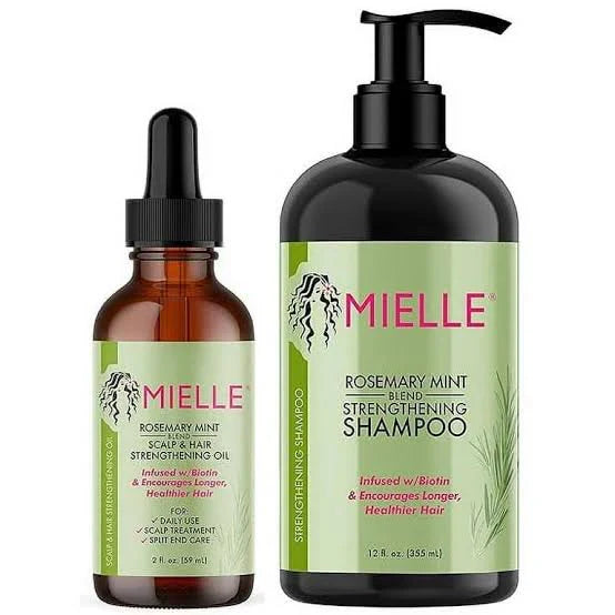 Mielle Organics Rosemary Mint Strengthening Hair Oil & Shampoo Mielle