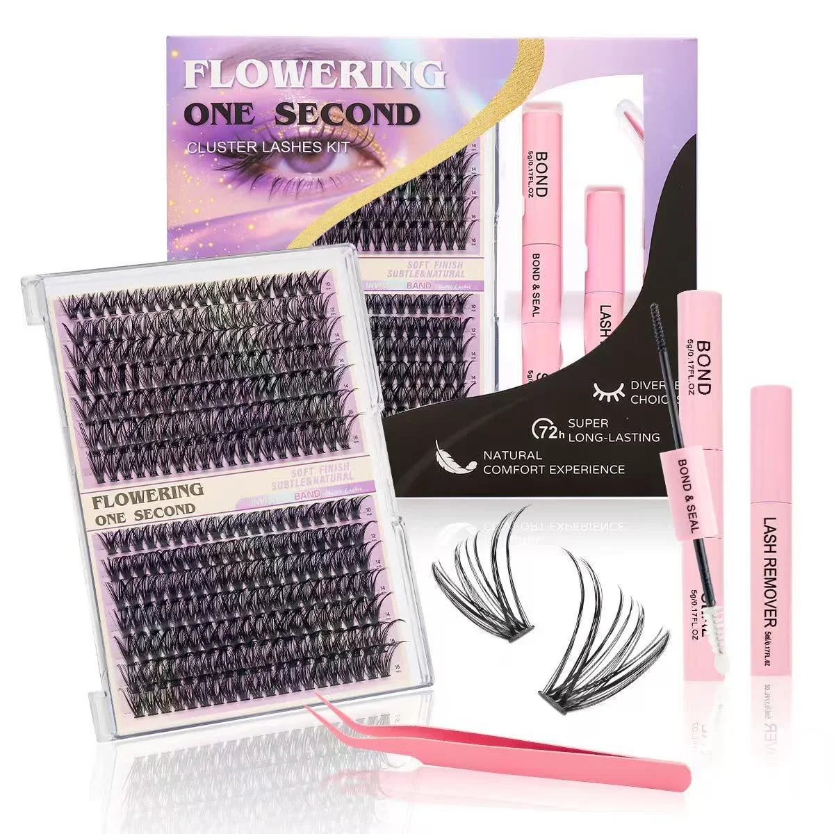 Flowering One Second Cluster Lashes Kit Flowering