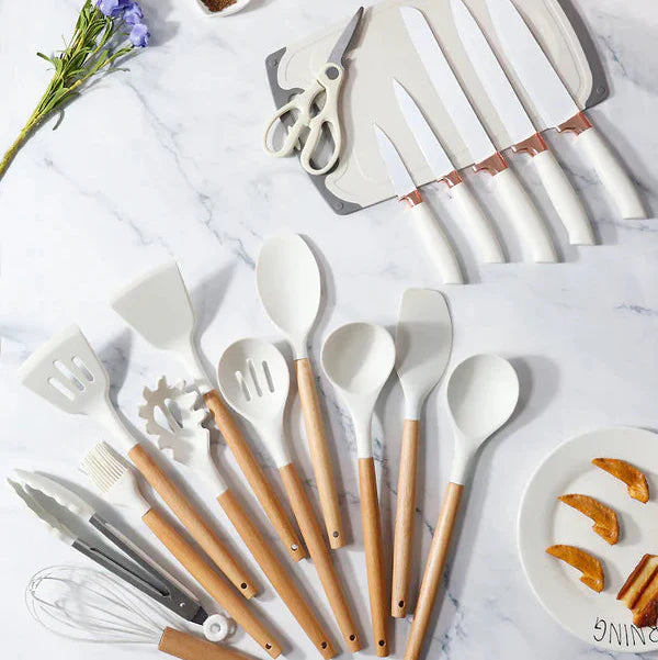 Silicone Cookware Spoon Sets - 19pcs Cosmia.pk