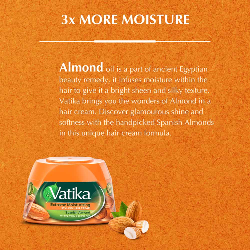 Vatika Naturals Almond Styling Hair Cream - 140ml Vatika