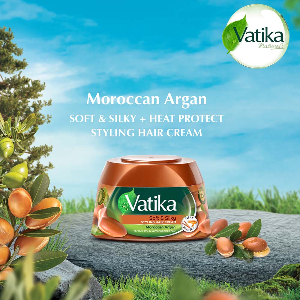 Vatika Naturals Soft & Silky Styling Hair Cream with Moroccan Argan 140ml Vatika
