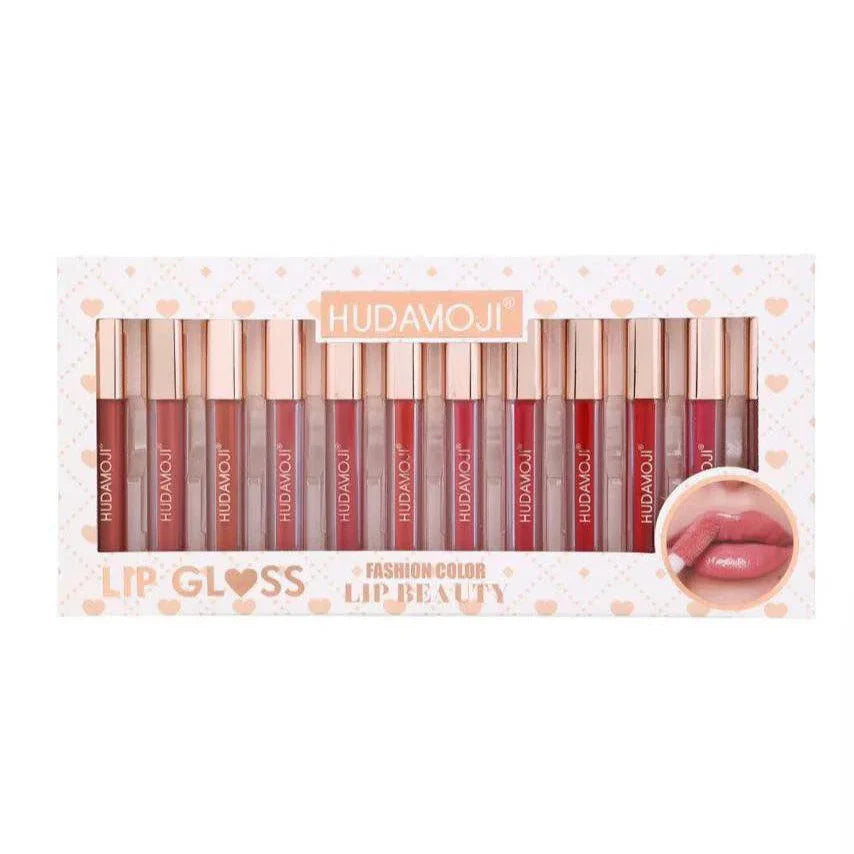 Hudamoji Fashion Color Lip Beauty Lip Gloss Pack of 12 Huda Moji