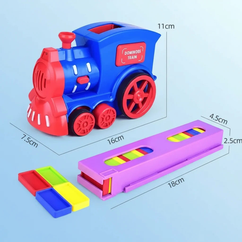 Domino Train Toy Sound Automatic Domino Train Set - 60 Piece Cosmia.pk