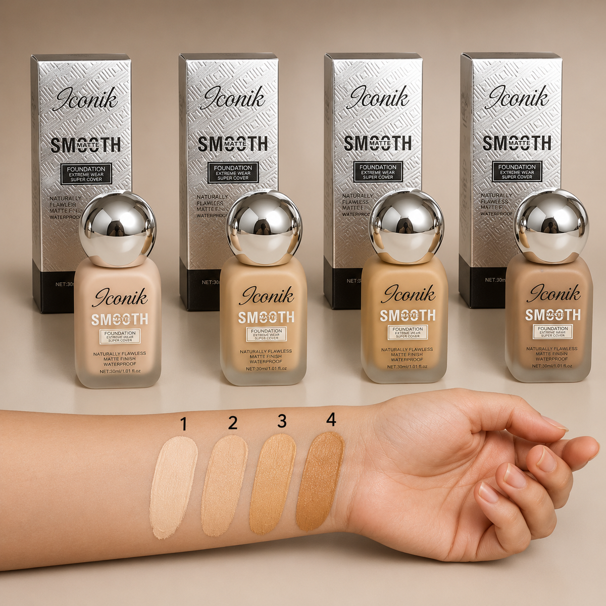Iconik Smooth Matte Full Coverage Long Lasting Liquid Foundation Iconik