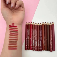 Lareen Makeup Matte Lip Pencil Pack of 12 Lareen