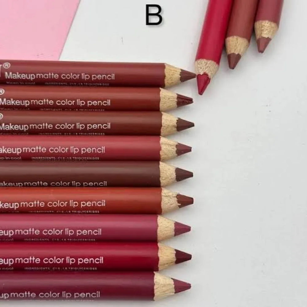 Lareen Makeup Matte Lip Pencil Pack of 12 Lareen