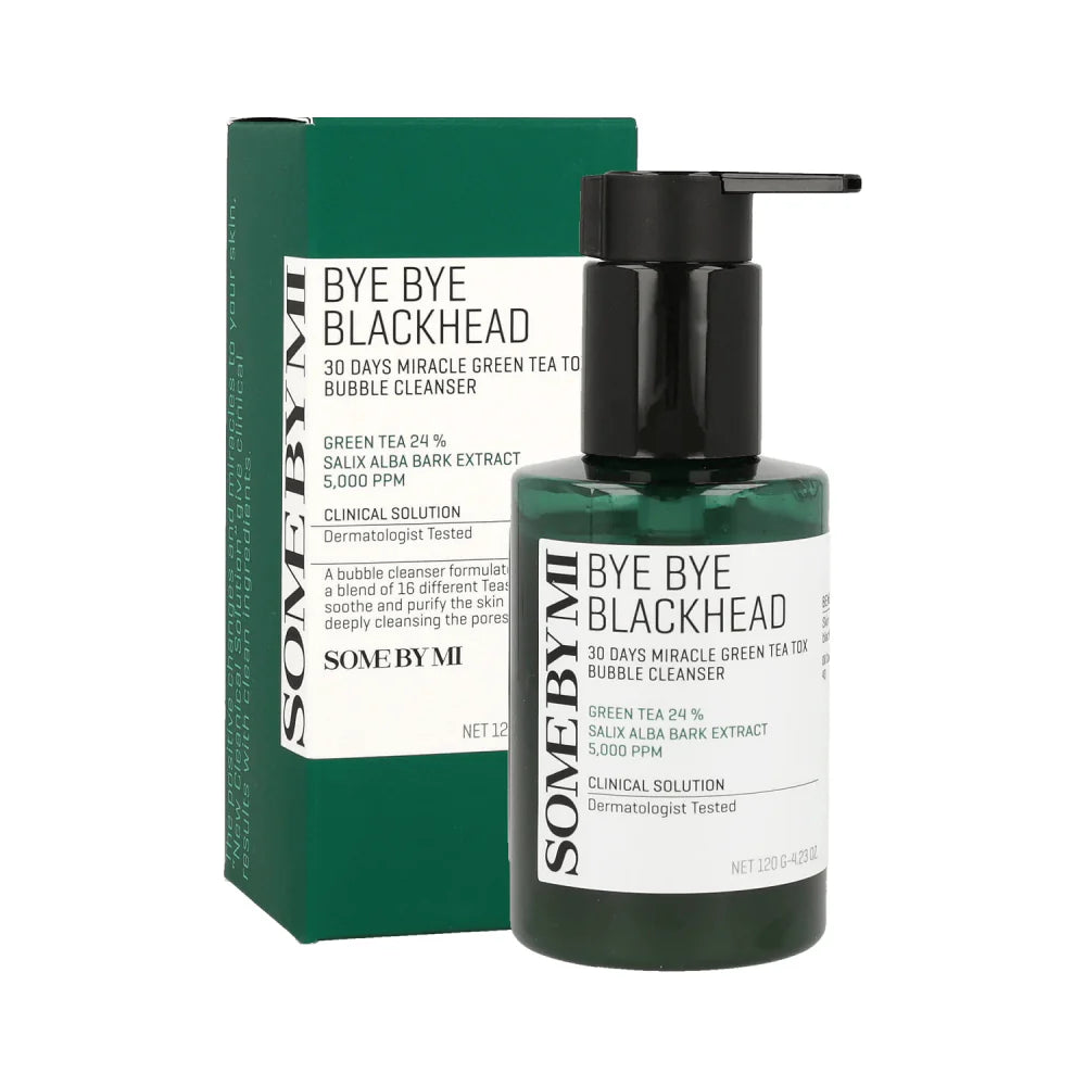 Some By Mi Bye Bye Blackhead 30 Days Miracle Green Tea Tox Bubble Cleanser – 120g Some By Mi
