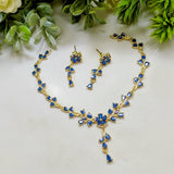Zircon Necklace & Earring Set – AD Jewelry Collection in Gold Finish