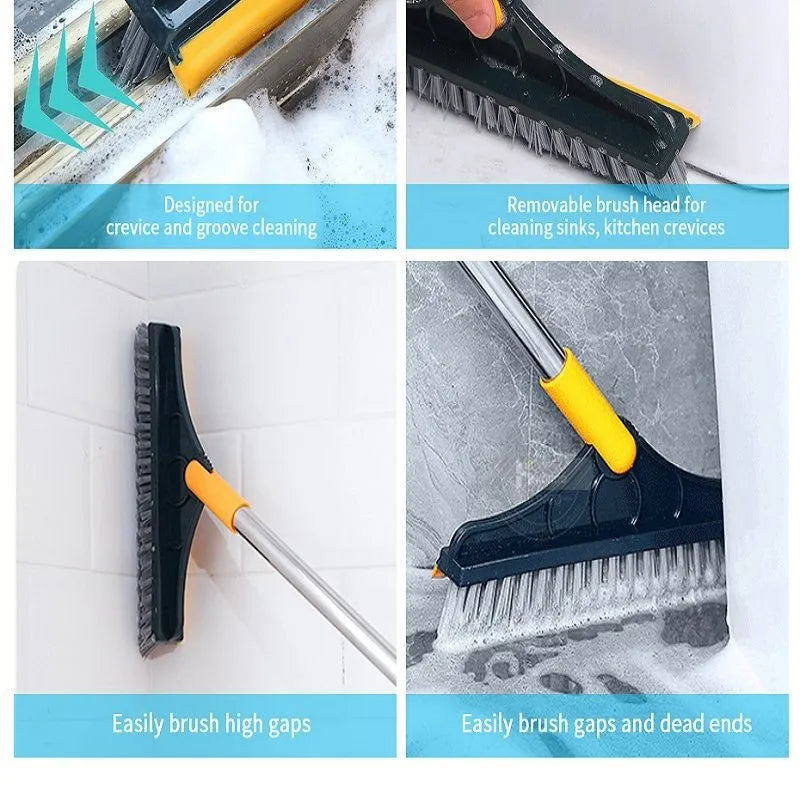 Bathroom Cleaning Brush with Wiper 2 in 1 Tiles Cleaning Brush Floor Cosmia.pk