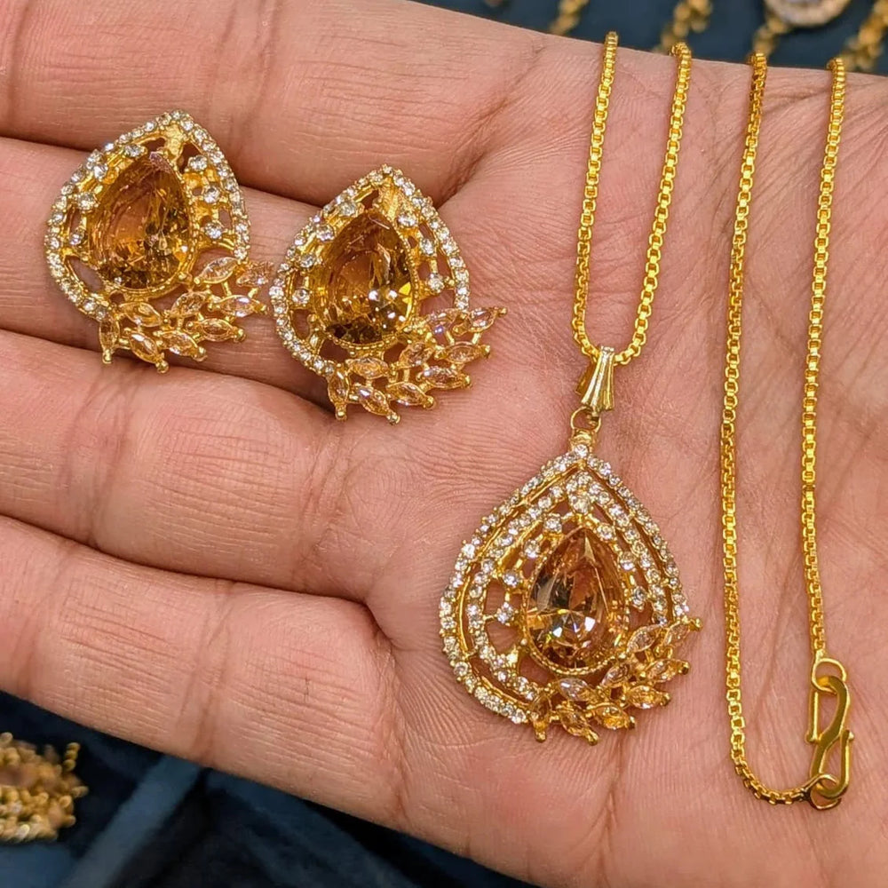 Zircon Locket Set – Locket & Earrings Cosmia