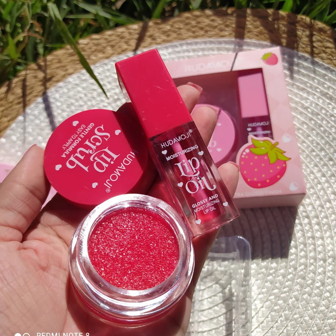 Hudamoji Lip Oil + Lip Scrub 2 in 1 Hudamoji