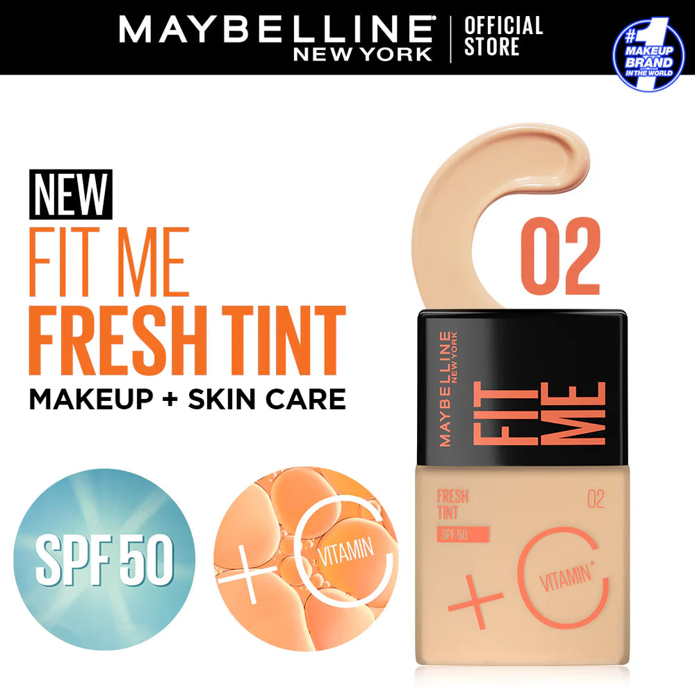 Original Maybelline - Fit Me Fresh Tint Spf 50 + Vitamin C Foundation Maybelline