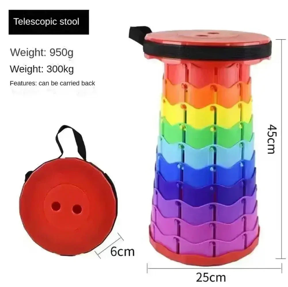 Telescopic Folding Plastic Stool - Outdoor Collapsible Stool - Each Cosmia.pk