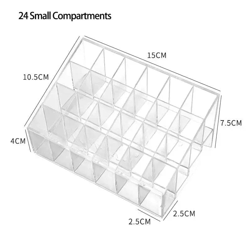 Acrylic Lipstick Nail Polish And Jewellery Display Rack 24 - Grid Cosmia.pk